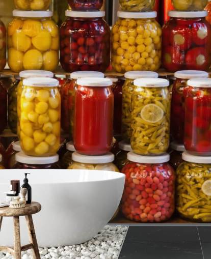Papier Peint Coloré Jars of Pickles