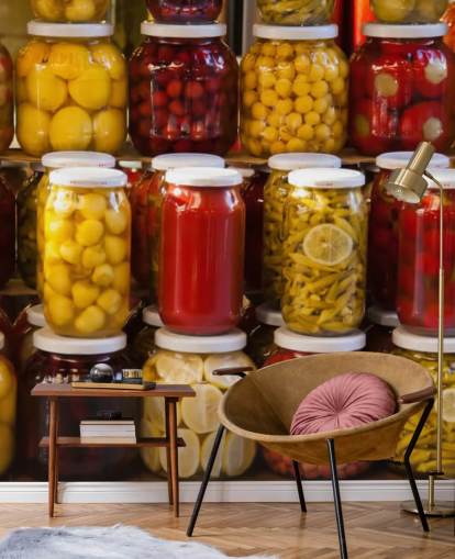 Colourful Jars of Pickles Wallpaper