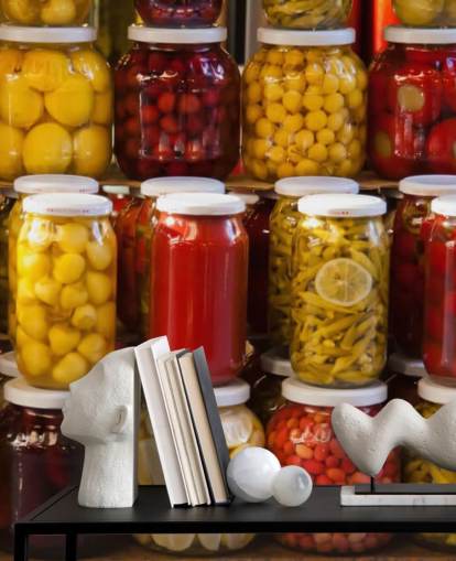 Colourful Jars of Pickles Wallpaper