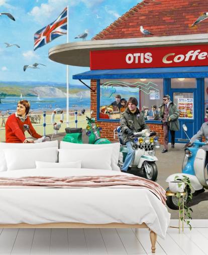 Mods Coffee Bar Wallpaper Mural 