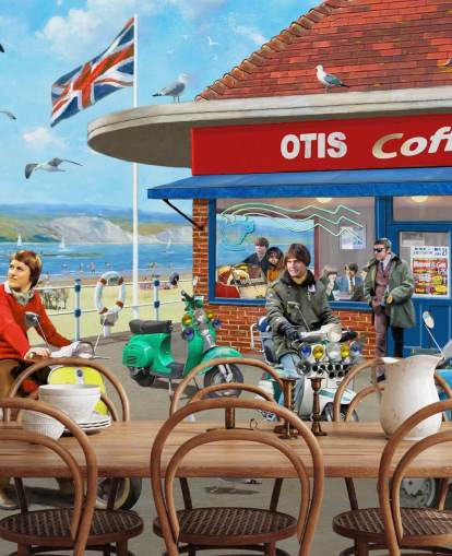 Carta da parati murale Mods Coffee Bar Carta da parati murale Mods Coffee Bar