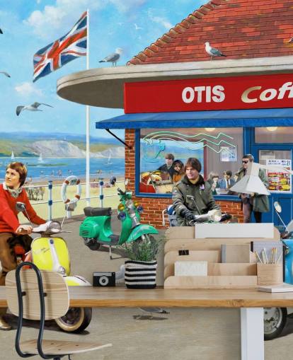 Carta da parati murale Mods Coffee Bar 