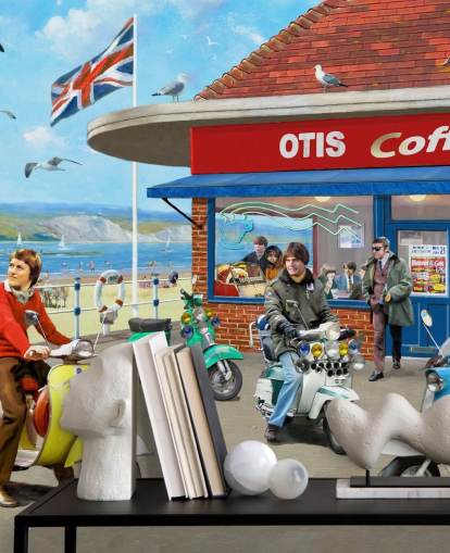 Mods Coffee Bar Wallpaper Mural 