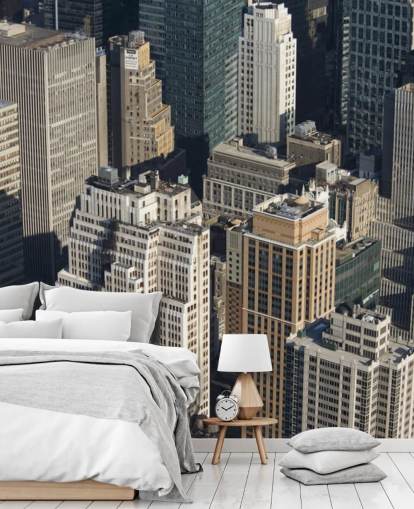 New York Skyscraper muurschildering New York Skyscraper muurschildering