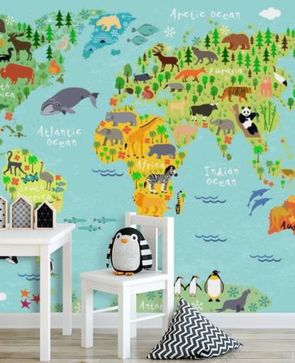 fond d'écran carte du monde animal