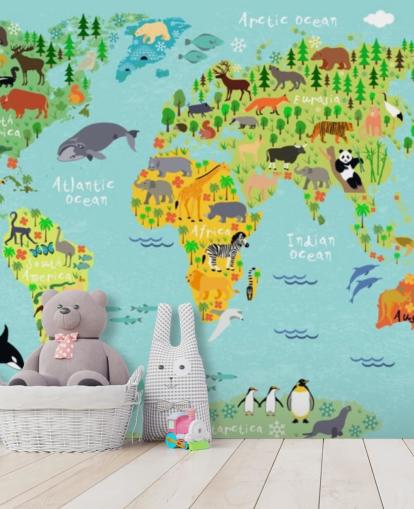 carta da parati mappa mondo animale
