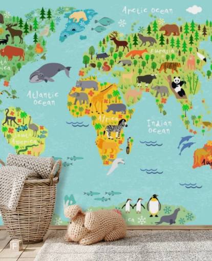 fond d'écran carte du monde animal