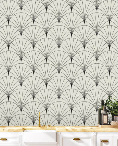 papel de parede padrão preto e branco