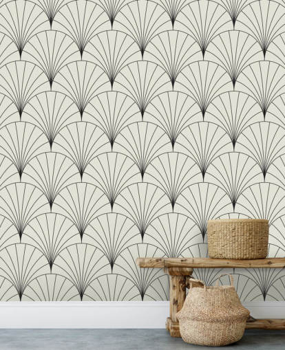 papel de parede padrão preto e branco