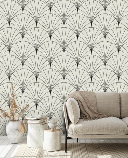 papel de parede padrão preto e branco