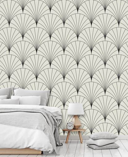 papier peint à motif noir et blanc