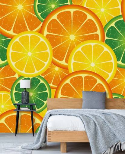 Papier Peint Fresque Tranches d'agrumes