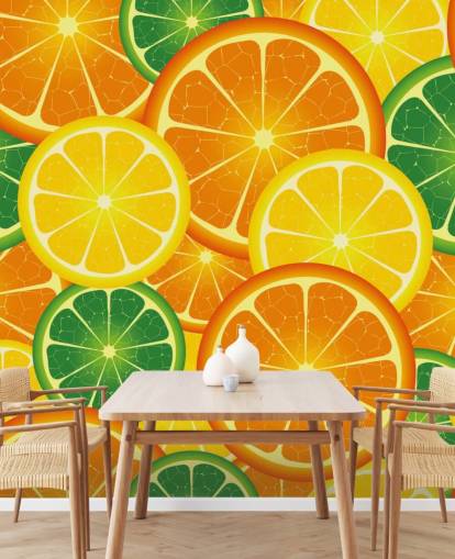Slices of Citrus Fruits Wall Mural