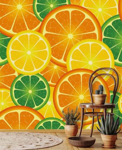 Slices of Citrus Fruits Wall Mural Slices of Citrus Fruits Wall Mural