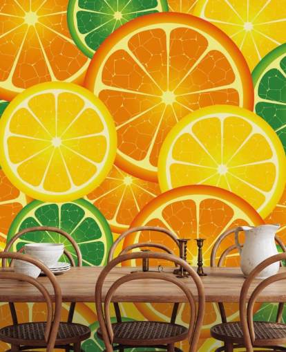 Slices of Citrus Fruits Wall Mural Slices of Citrus Fruits Wall Mural