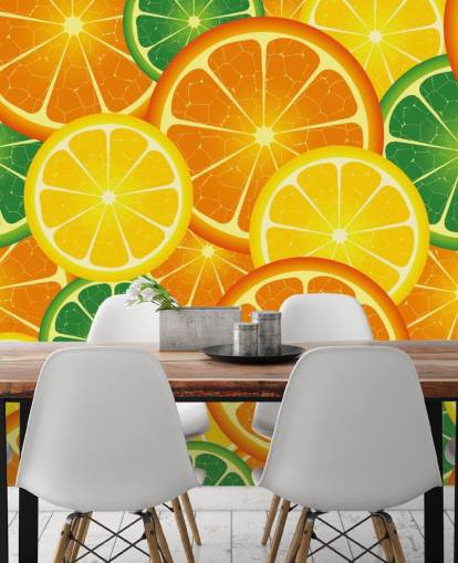 Slices of Citrus Fruits Wall Mural