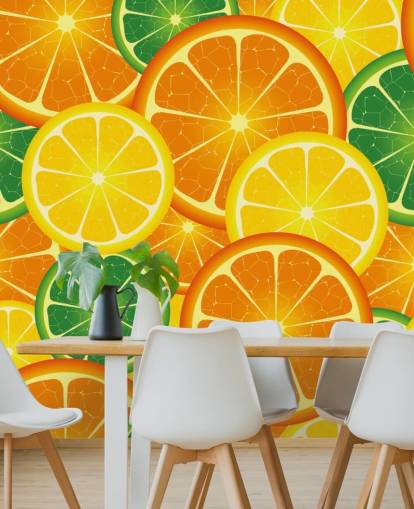 Slices of Citrus Fruits Wall Mural