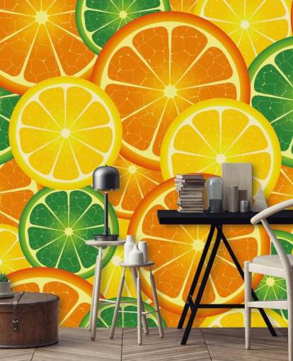 Slices of Citrus Fruits Wall Mural
