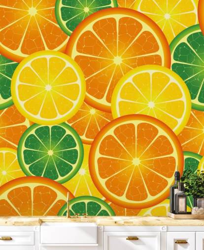 Slices of Citrus Fruits Wall Mural