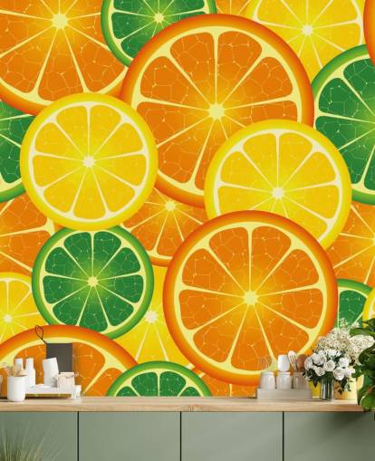 Skiver af citrusfrugter vægmaleri Skiver af citrusfrugter vægmaleri