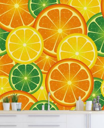 Slices of Citrus Fruits Wall Mural
