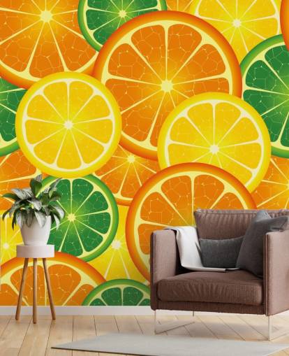 Slices of Citrus Fruits Wall Mural