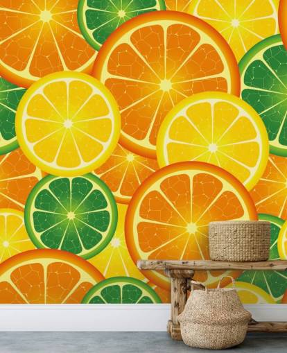 Slices of Citrus Fruits Wall Mural