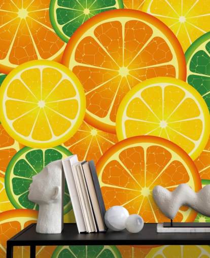 Slices of Citrus Fruits Wall Mural