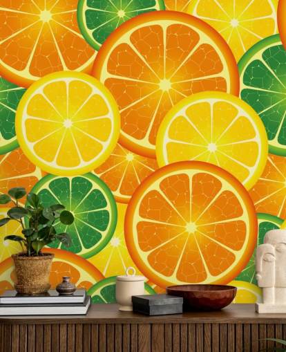 Slices of Citrus Fruits Wall Mural