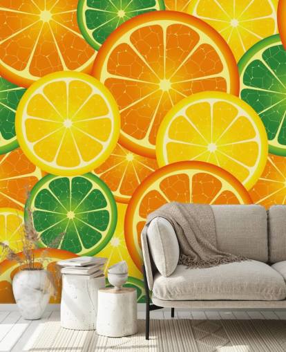 Slices of Citrus Fruits Wall Mural