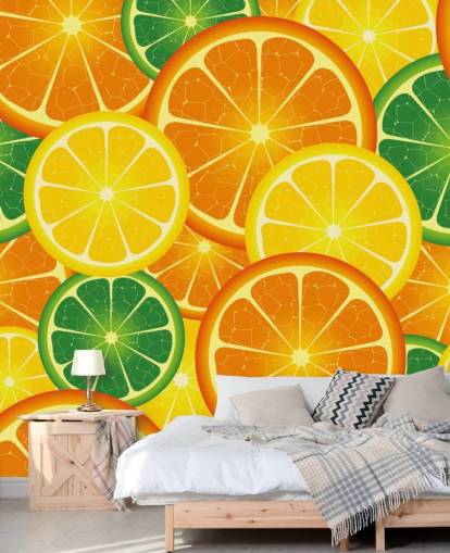 Slices of Citrus Fruits Wall Mural