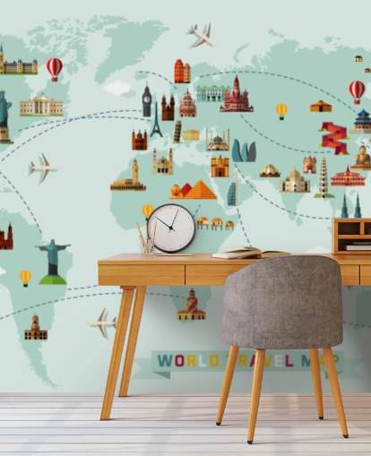 colourful kids travel map wallpaper colourful kids travel map wallpaper