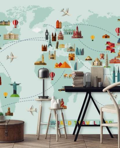 colourful kids travel map wallpaper colourful kids travel map wallpaper