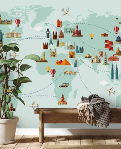 colourful kids travel map wallpaper colourful kids travel map wallpaper