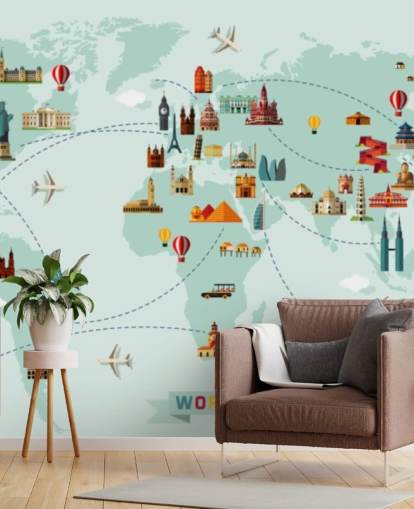 colourful kids travel map wallpaper colourful kids travel map wallpaper