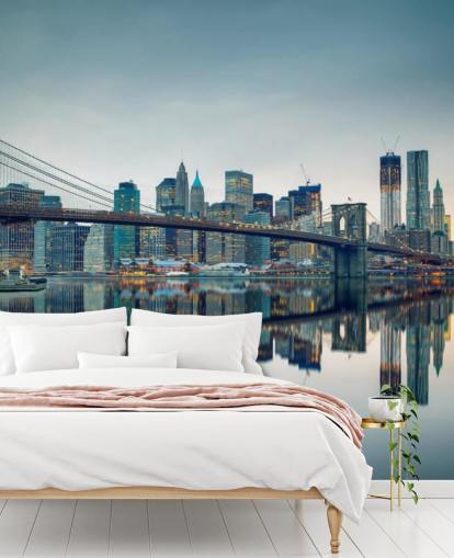 Brooklyn Bridge at Dusk Wall Mural