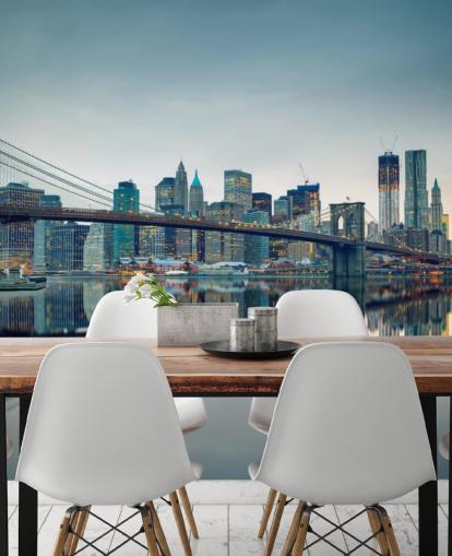 Brooklyn Bridge at Dusk Wall Mural