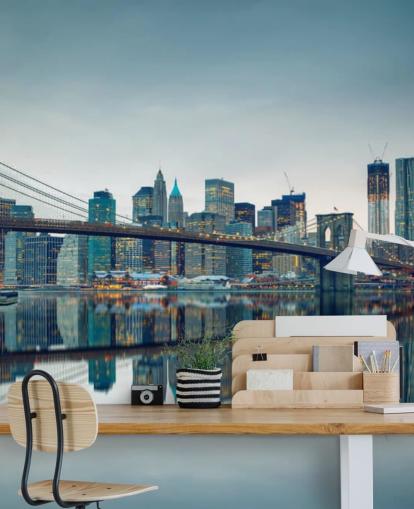 Brooklyn Bridge at Dusk Wall Mural