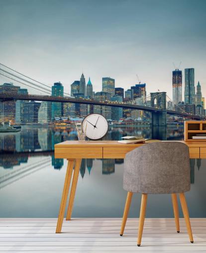 Brooklyn Bridge at Dusk Wall Mural Brooklyn Bridge at Dusk Wall Mural