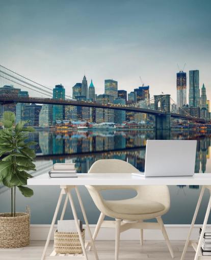 Brooklyn Bridge at Dusk Wall Mural