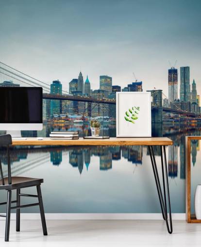 Brooklyn Bridge ja hämärä seinämaalaus Brooklyn Bridge ja hämärä seinämaalaus