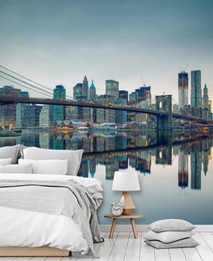 Brooklyn Bridge at Dusk Wall Mural