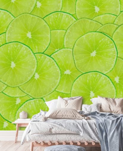 Decorazione murale con montaggio a fette di lime