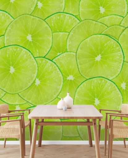 Lime Slices Montage Wall Mural