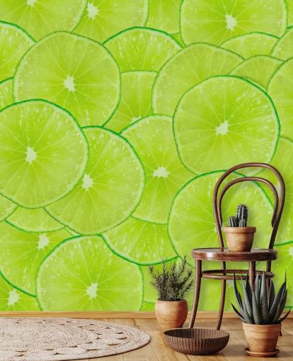 Lime Slices Montage Wall Mural