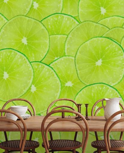 Decorazione murale con montaggio a fette di lime
