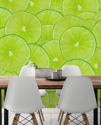 Decorazione murale con montaggio a fette di lime Decorazione murale con montaggio a fette di lime