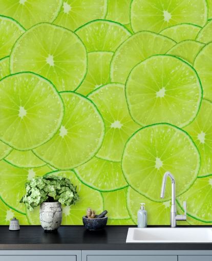 Decorazione murale con montaggio a fette di lime Decorazione murale con montaggio a fette di lime