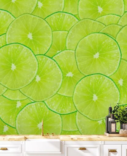 Mural de pared Montaje de rodajas de lima