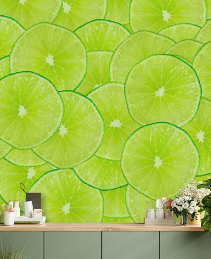 Lime viipaleet Montage seinämaalaus